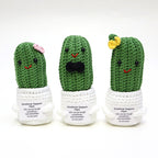 CouldNook Yarn Cactus Doll Planter - Bow Character Designs