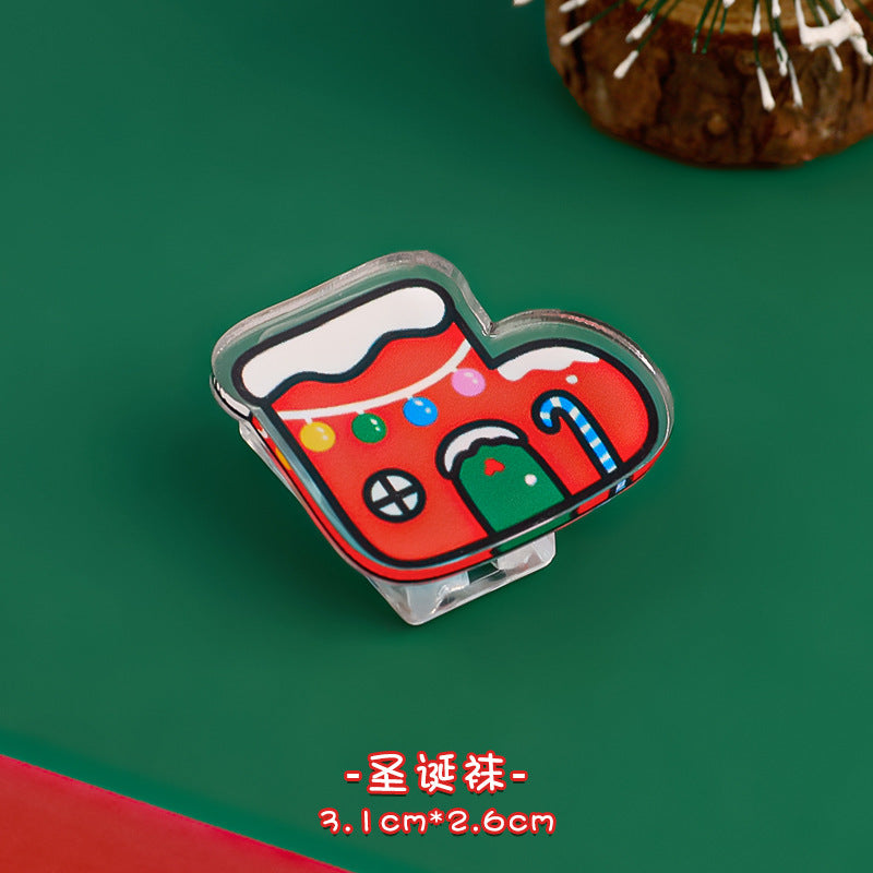 CouldNook Christmas Memo Clip - Festive Characters And Clear Shaped Border
