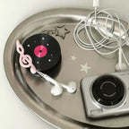 CouldNook Earphone Cord Organizer Keychain - Record Shape And Treble Clef