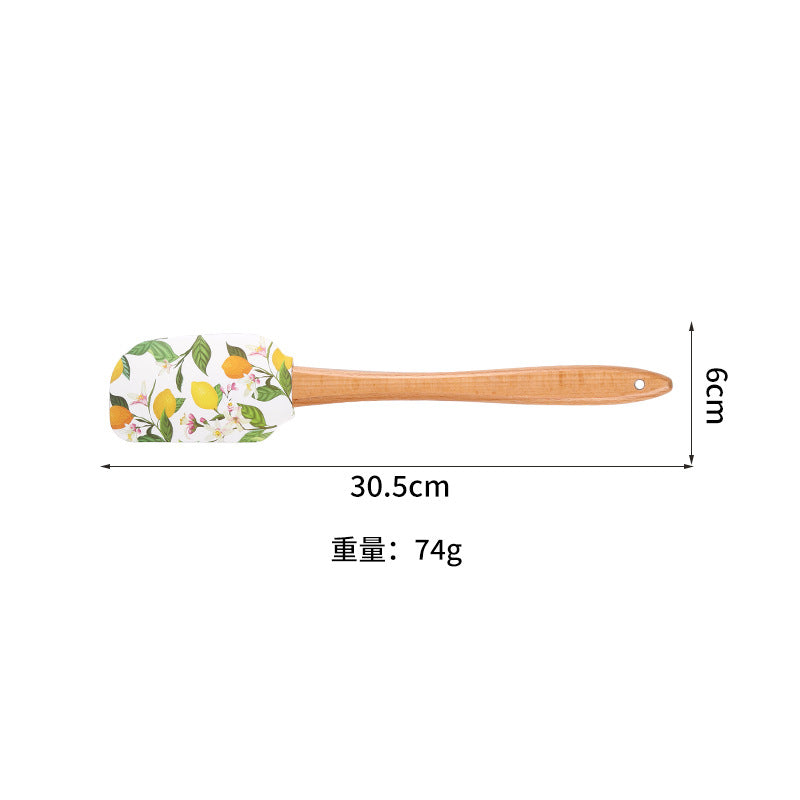 CouldNook Printed Spatula - Botanical Designs and Long Beech Handle