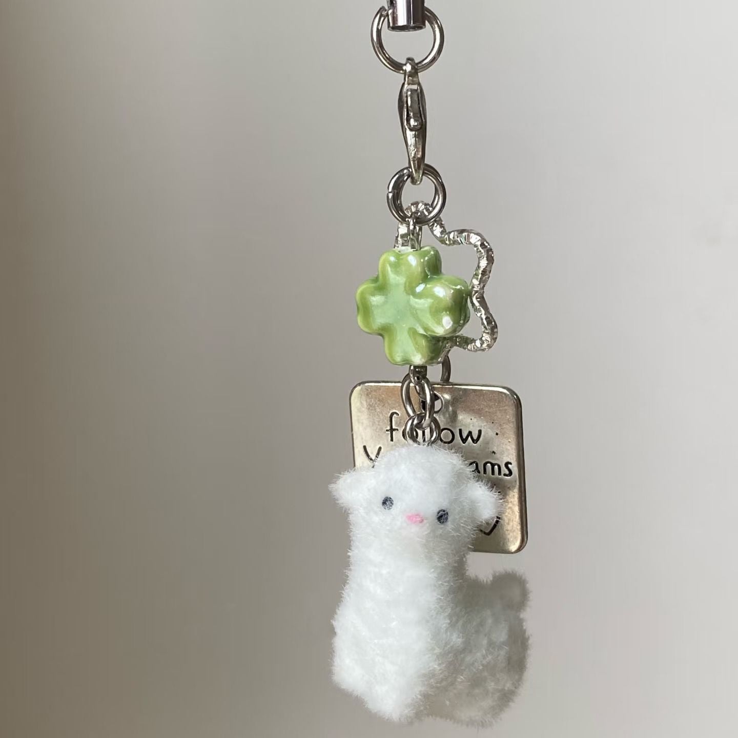 CouldNook Sheep and Apple Beaded Charm - Loop Cord Attachment