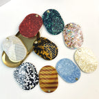 CouldNook Oval Mirror Comb - Patterned Acetate and Gold-tone Swivel Pivot