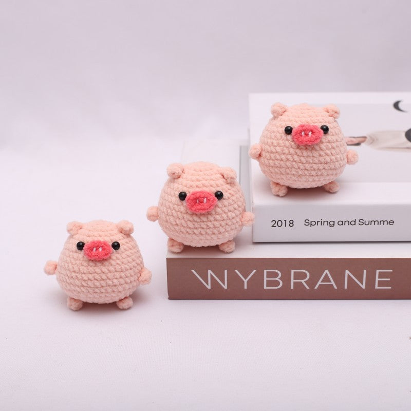 CouldNook Pig Figure Keychain - Rounded Body and Bell Clip