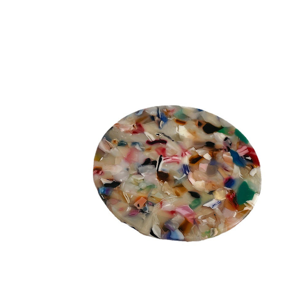 CouldNook Patterned Acetate Pocket Mirror - Round Face And Colorful Back
