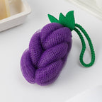 CouldNook Fruit Shaped Bath Pouf - Gathered Mesh And Green Leaf Detail