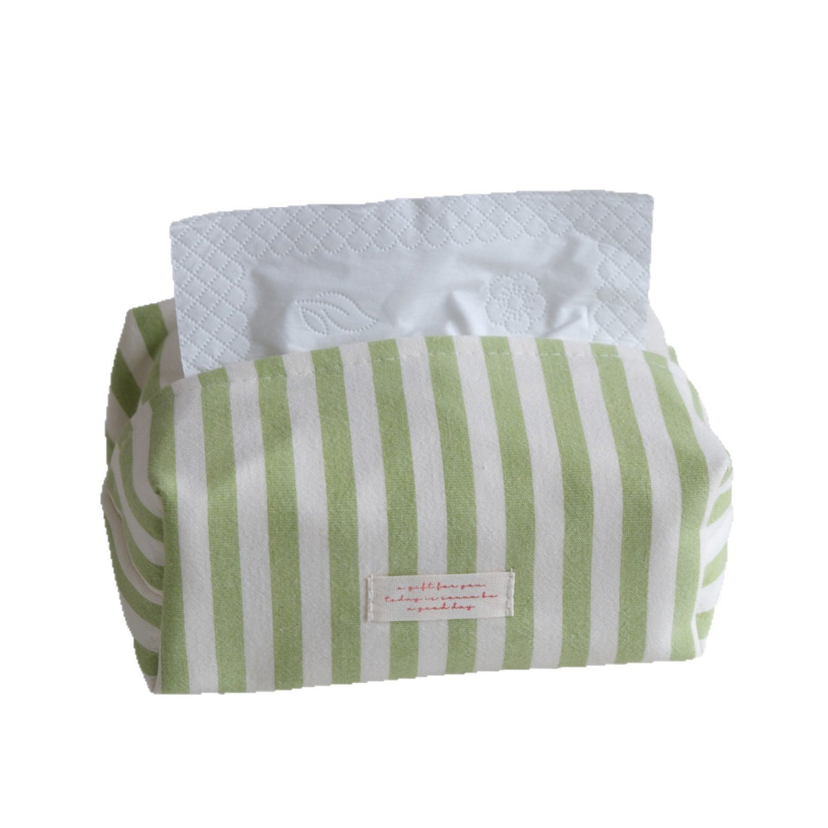 CouldNook Striped Tissue Box Cover - Vertical Bands And Folded Ends