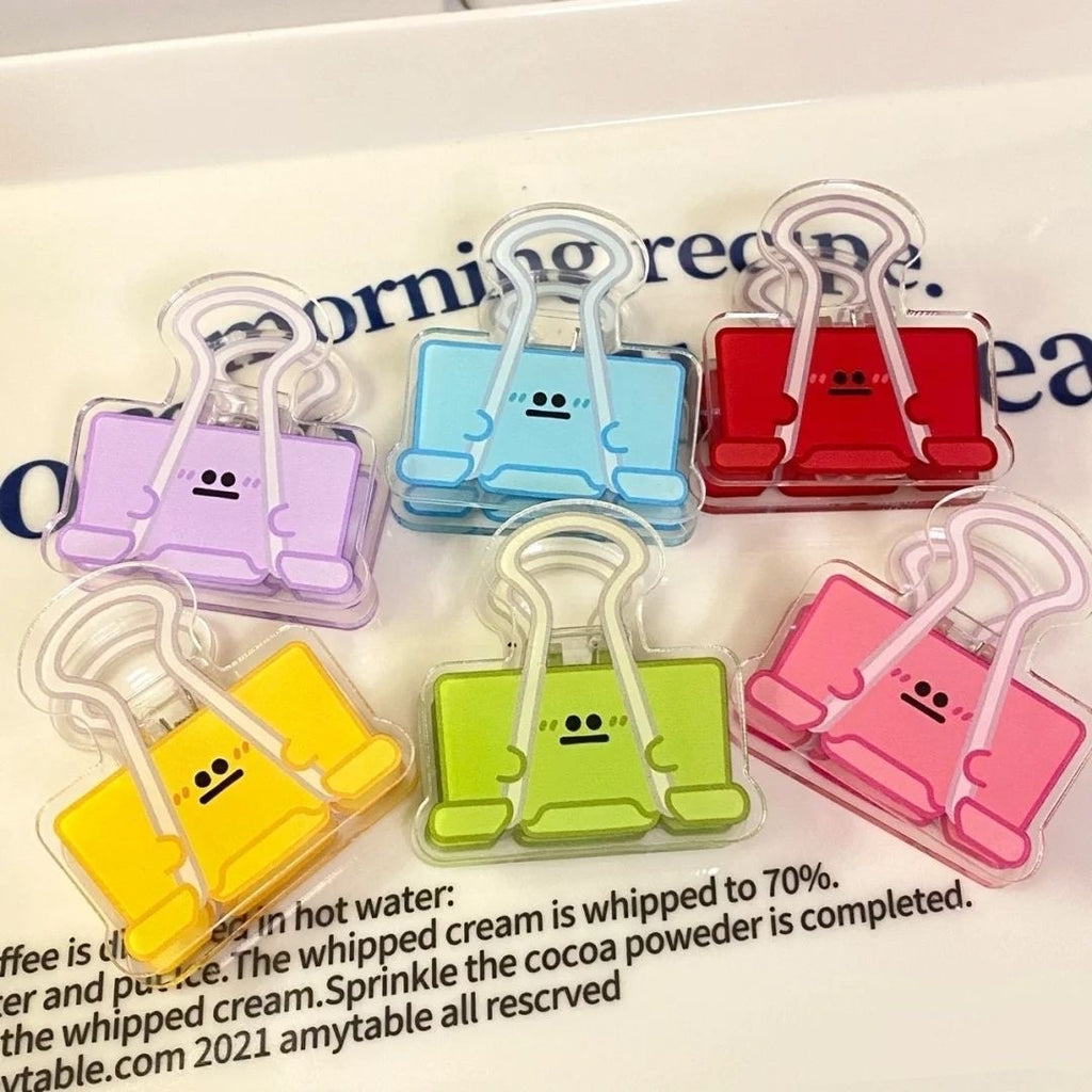 CouldNook Face Memo Clip - Binder Clip Silhouette And Simple Expression