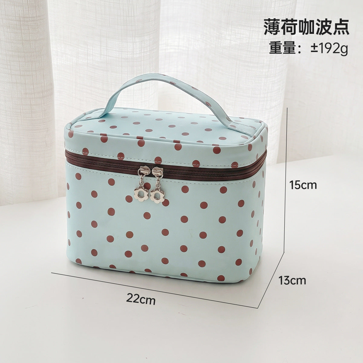 CouldNook Polka Dot Cosmetic Case - Top Handle And Interior Brush Storage