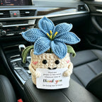 CouldNook Crocheted Lily Pot Ornament - Smiling Face And Thank-You Detail