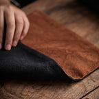 CouldNook Vintage Zen Waterproof Tea Mat - Wabi-Sabi Crinkled Fabric Placemat & Coaster