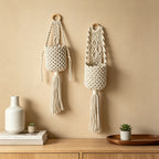 CouldNook Cotton Wall Storage Pocket - Knotted Detail and Long Tassel