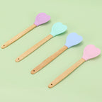CouldNook Heart Spatula - Pastel Silicone Head and Long Handle