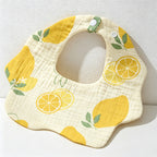 CouldNook Premium Muslin Cotton Baby Bib - Reversible 6-Layer Petal Drool Apron（Set of 10）