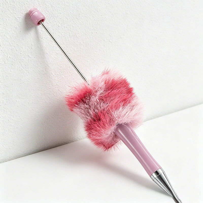 CouldNook Pen-Cute Pom Pom Beaded Ballpoint Pen DIY Creative Plush Ballpoint Pen for Gift & Office