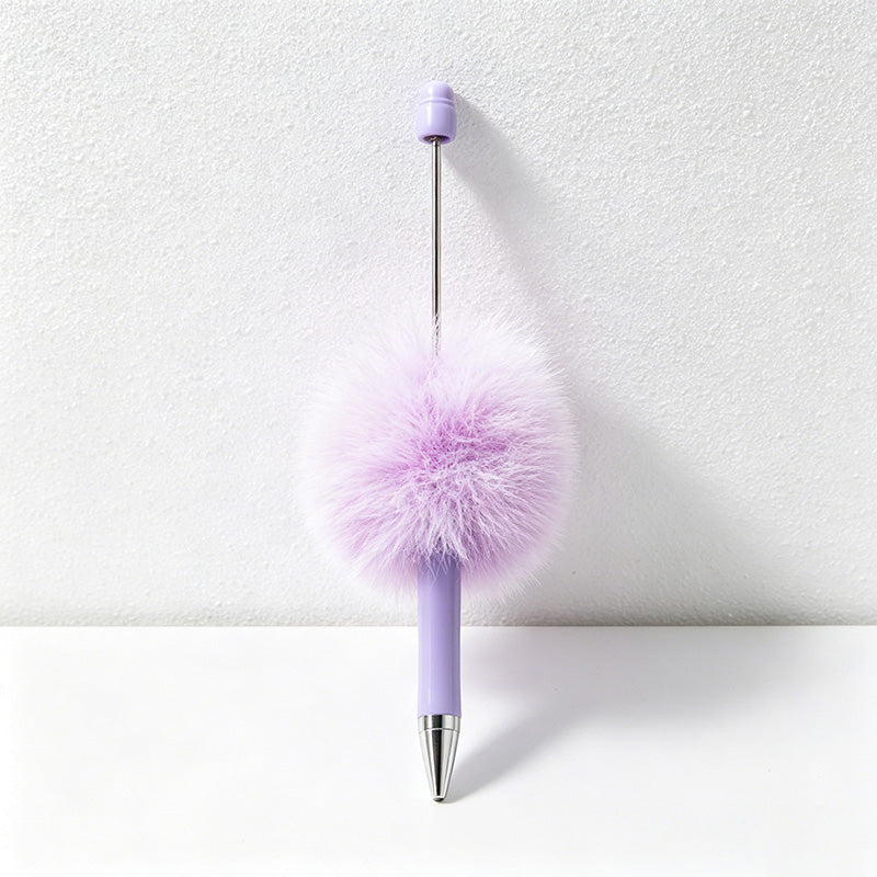 CouldNook Pen-Cute Pom Pom Beaded Ballpoint Pen DIY Creative Plush Ballpoint Pen for Gift & Office