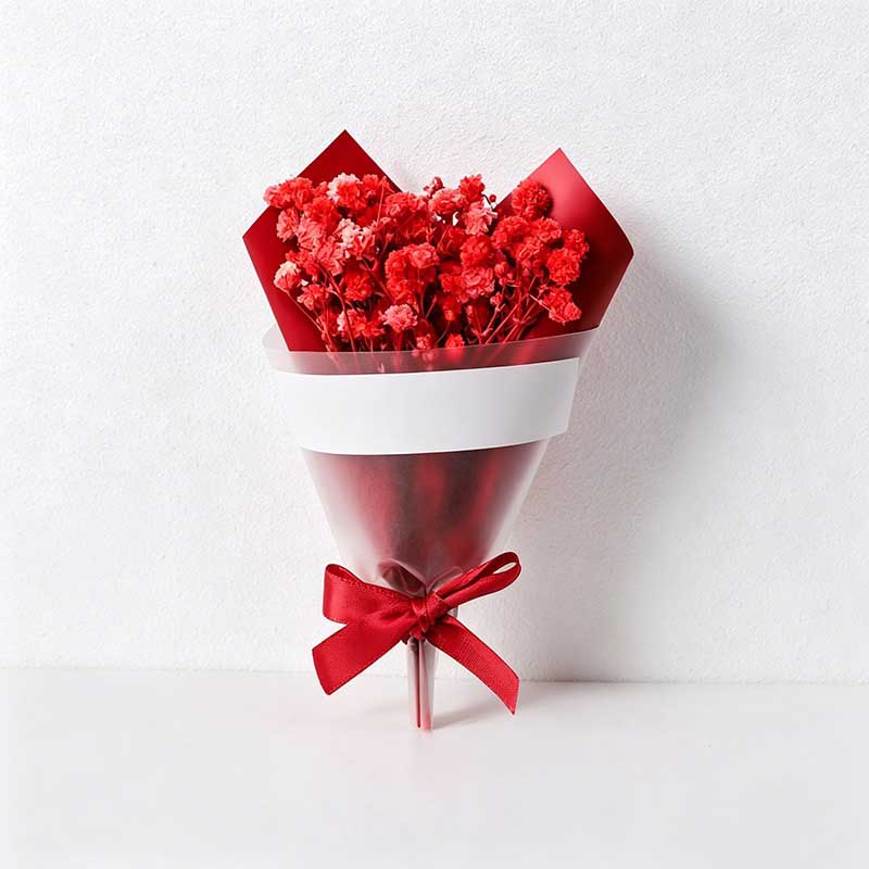 Mini Dried Baby's Breath Flower Bouquet and Soap Rose