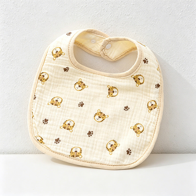 CouldNook Premium Muslin Cotton Baby Bib - Reversible 6-Layer U-Shape Drool Apron(set of 10)