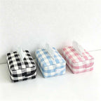 Checkered Fabric Tissue Box - Car & Home Napkin Holder