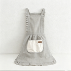 Striped Princess with Towel Pocket  Apron  - Polyester Backband Kitchen Apron