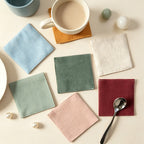CouldNook Solid Cotton Linen Coaster - Minimalist Japandi Drink Mat