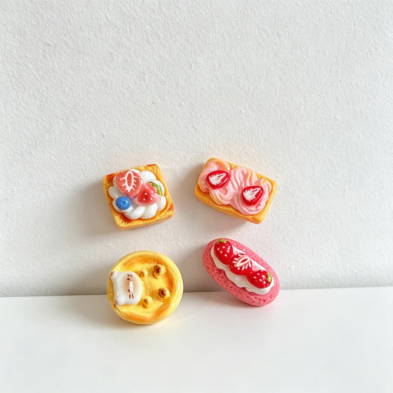 CouldNook 3D Miniature Dessert Fridge Magnets - Kawaii Pastry Set (4 Pcs)