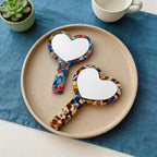 CouldNook Heart Hand Mirror - Patterned Acrylic Vanity Accessory