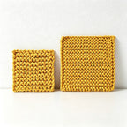 CouldNook Chunky Knit Cotton Trivet - Hand-Woven Square Heat Pad