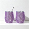 CouldNook 12oz Bling Rhinestone Stemless Wine Tumbler - Clear Lid & Straw (Exotic Animal Print Series)