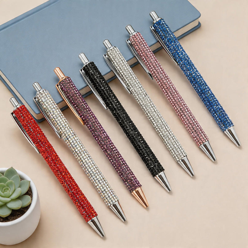 CouldNook Pen-Bling Bling Rhinestone Paved Retractable Metal Ballpoint Pen Luxury Gift Pen for Office School Wedding