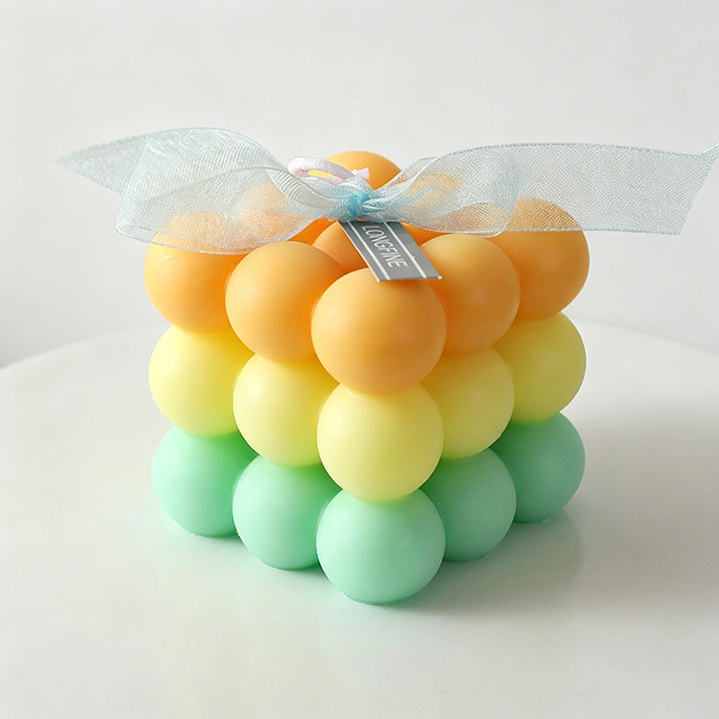 CouldNook Aesthetic Bubble Cube Scented Candle - Pastel Rubik's Aromatherapy Gift