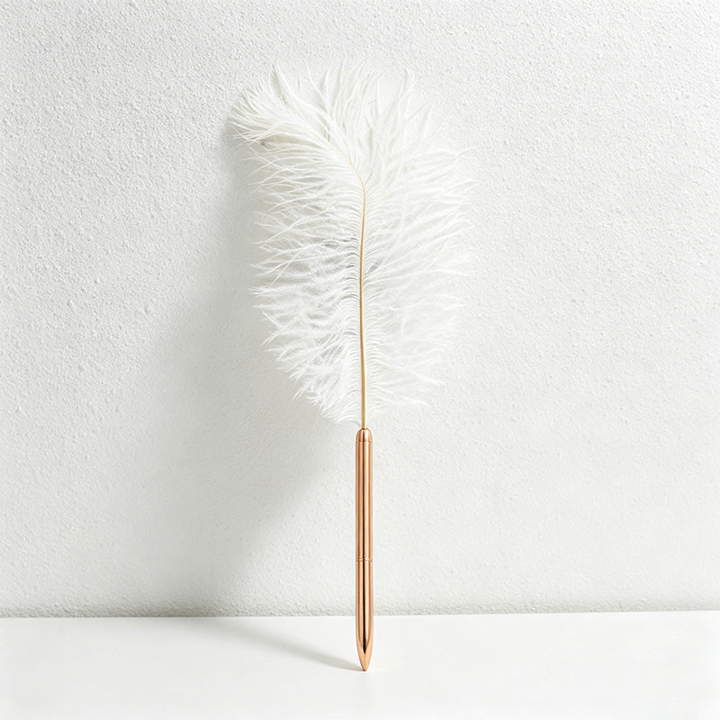 CouldNook Pen-Vintage Ostrich Feather Ballpoint Pen Elegant Gift Pen for Wedding Office Graduation
