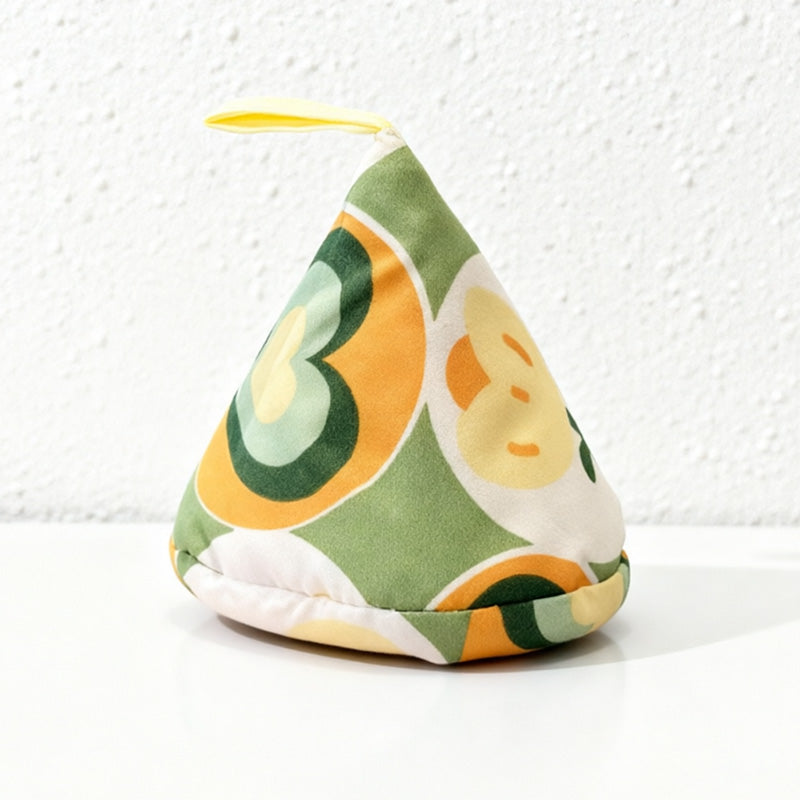 CouldNook Floral Cotton Triangle Pot Lid Cover & Mini Oven Mitt - Anti-Scald Holder