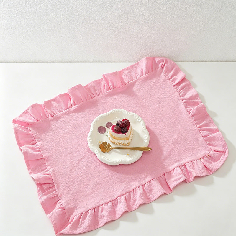 CouldNook French Style Cotton Ruffled Napkins & Placemats – Reusable Table Linens for Dining & Decor