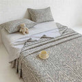 CouldNook Premium Cotton Homespun Flat & Fitted Sheet - Interstellar Chevron