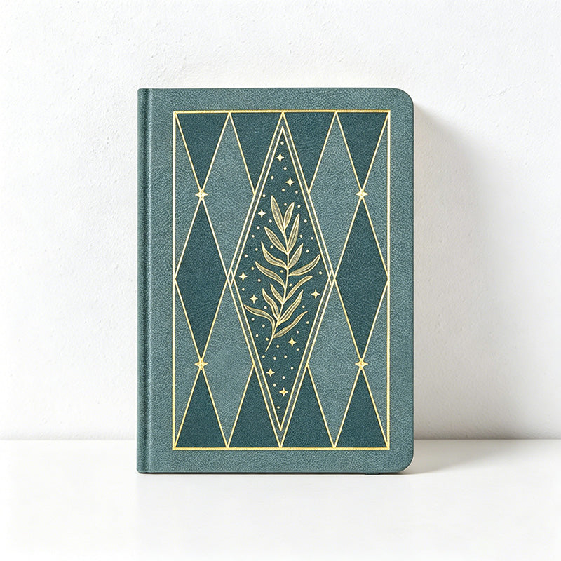 CouldNook Premium A5 Dotted Notebook - Elegant Gold Foil Faux Leather Journal (160gsm)