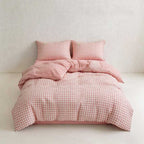 CouldNook Minimalist Gingham Duvet Cover - Ultra-Soft Washed Cotton Feel Bedding