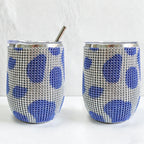 CouldNook 12oz Bling Rhinestone Stemless Wine Tumbler - Clear Lid & Straw (Solid Color Series)