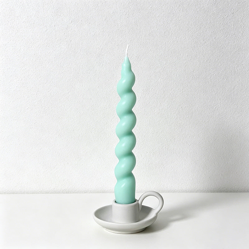 Twisted Spiral Taper Candles - Long Stem Decorative Dinner Candles