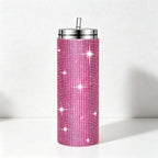 CouldNook 20oz Rhinestone Tumbler-Stainless Steel Vacuum Insulated Straight Body Tumbler with Straw