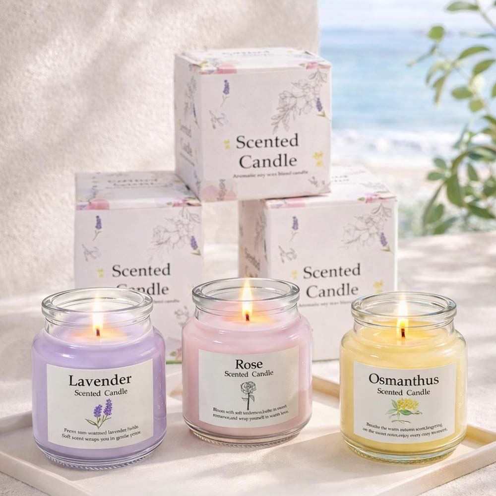 CouldNook Scented Candles - Glass Milk Bottle Botanical Wax Candle