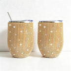 CouldNook 12oz Bling Rhinestone Stemless Wine Tumbler - Clear Lid & Straw (Exotic Animal Print Series)