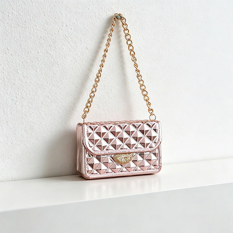 Pink Handbag Shaped Christmas Wall Decor - Stylish Chain Hanging Ornament