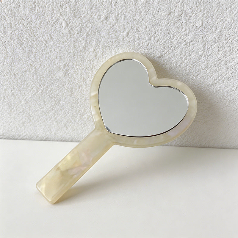 CouldNook Acetate Heart Handheld Mirror - Vintage Style Portable Makeup Mirror