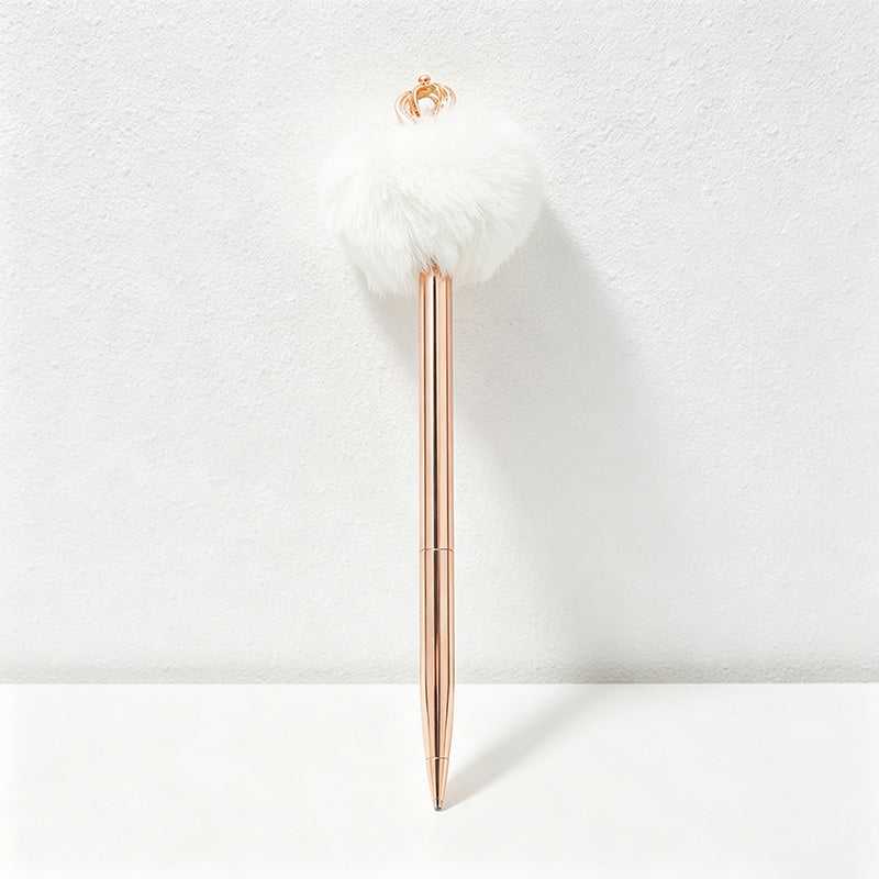 CouldNook Pen-Crown Top Pom Pom Metal Ballpoint Pen Cute Luxury Gift Pen for Students Office Wedding Favors