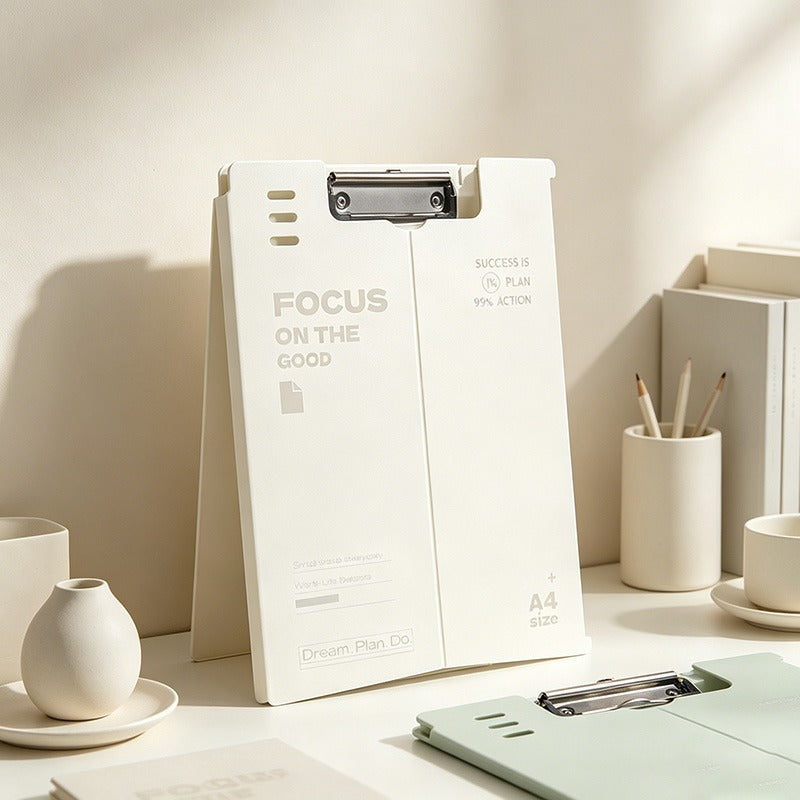 CouldNook Foldable A4 Clipboard Folder - Aesthetic Typography Stand-Up Writing Pad