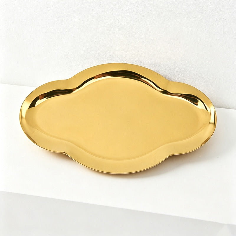 Cloud Shape Stainless Steel Plates - Irregular Cosmetic Tray Jewelry Dish