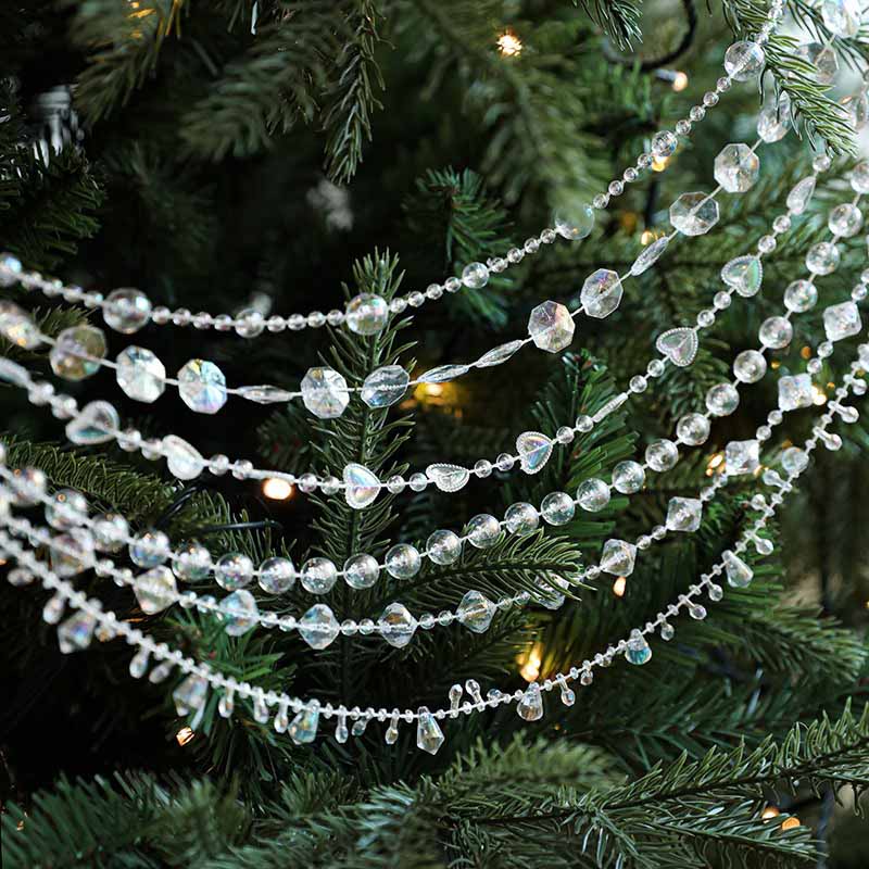 Iridescent Plastic Bead Garland Wall Decor - Christmas Tree Decoration Chain