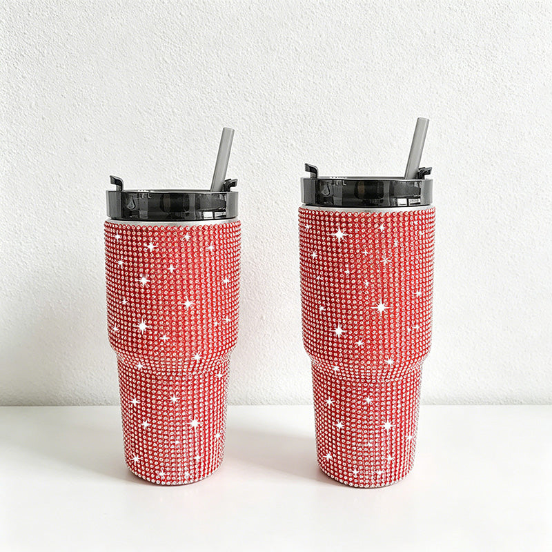 CouldNook 20/30oz Bling Rhinestone Car Tumbler - No Handle, Black Lid