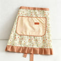 Floral with Towel Pocket Half Apron - Polyester Waist Apron