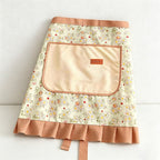 Floral with Towel Pocket Half Apron - Polyester Waist Apron